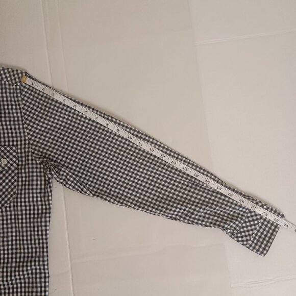 American Heritage Boys Western Blue White Check Button Down Shirt Size XL 18 EUC - Picture 14 of 16